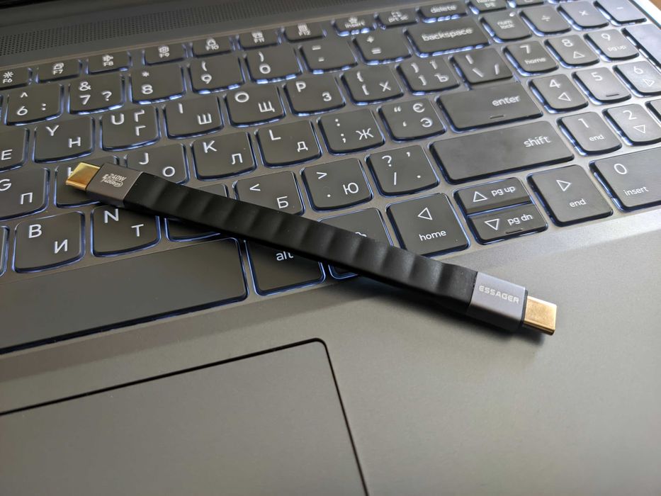 Кабель Thunderbolt Essager USB 4.0 40Gps 8k60hz 240W 12.5см