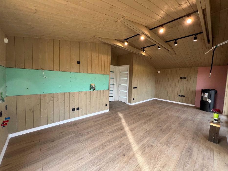 Каркасний будинок 52 м2 з терасою. Фундамент та меблі під ключ