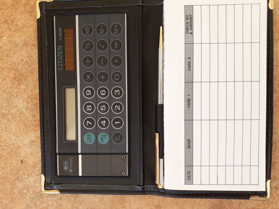 Calculadora Citizen com esferográfica e organizador
