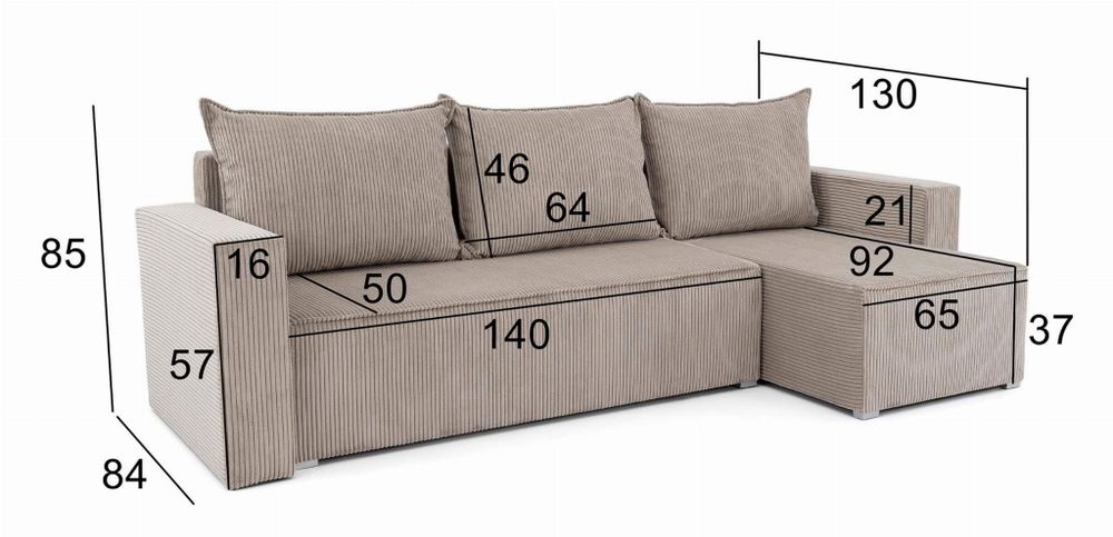 Narożnik Sofa Kanapa Rogówka Sztruksowa Dostawa Cała Polska