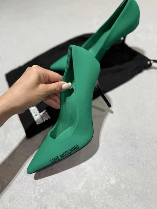 Жіночі туфлі лодочки Moschino оригінал зелені