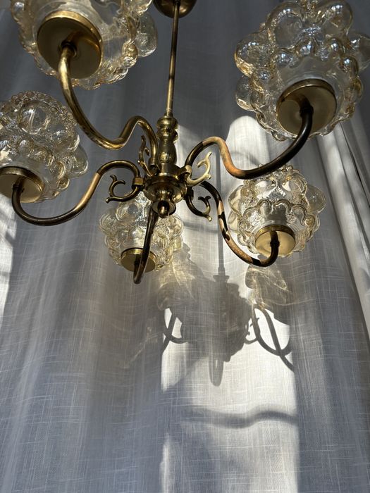 Mosiężna lampa Helena Tynnell Limburg lata 60