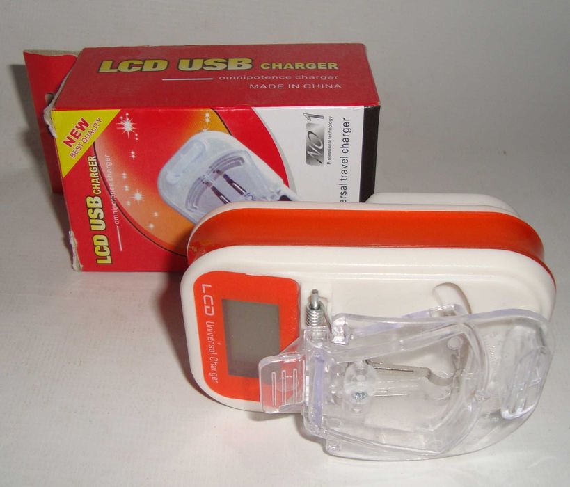 Универсальное зарядное устройство (жабка, лягушка) LCD USB