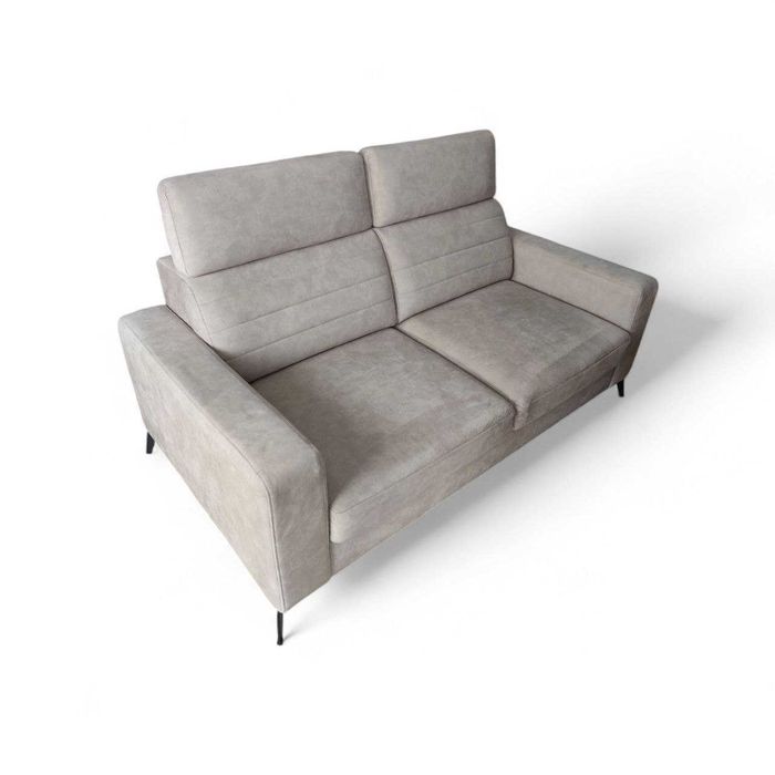 Piękna Nowoczesna, beżowa sofa kanapa 3 osobowa regulowane zagłówki