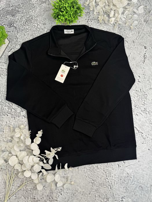 Полузамок Lacoste чорний чоловічий Полузамок Лакост 1/3 зип зіпка