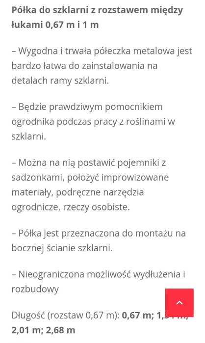 Półka do szklarni