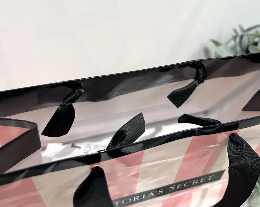 Victoria Secret mała papierowa torebka prezentowa zakupowa torba paski