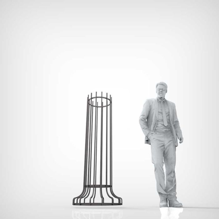 osłona stalowa pni drzewa pionowa  H-150cm architektura miejska