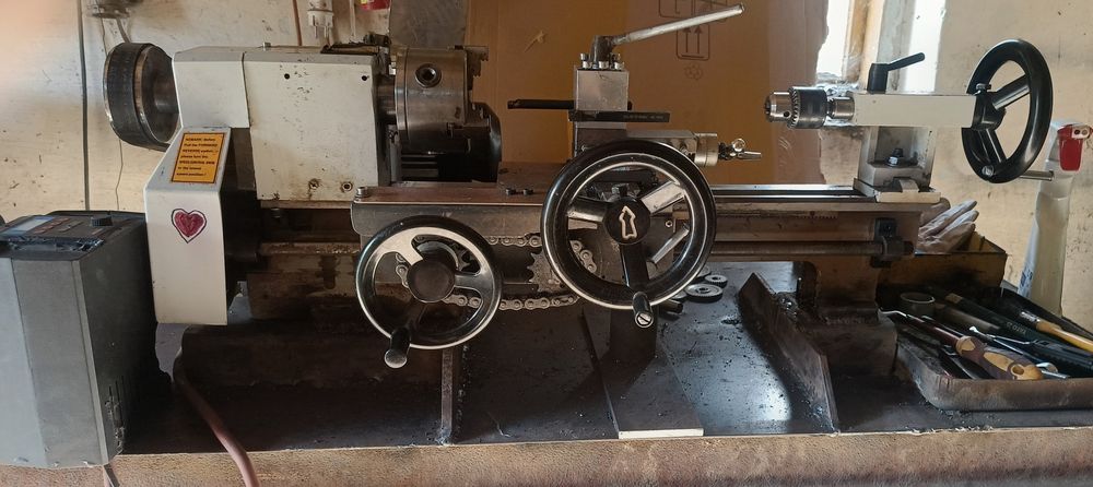 Tokarka Tytan 350 - Modyfikacje, Falownik, Silnik 3F, Łożyska Stożkowe
