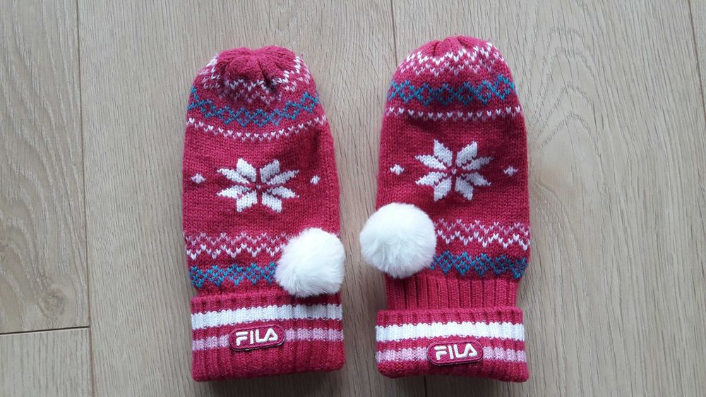 rękawiczki wzór norweski jednopalczaste FILA S/M