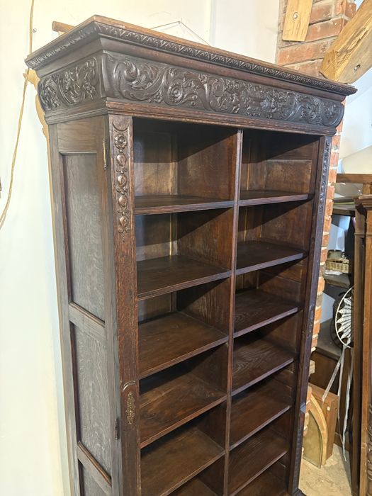 Biblioteka dębowa regał witryna