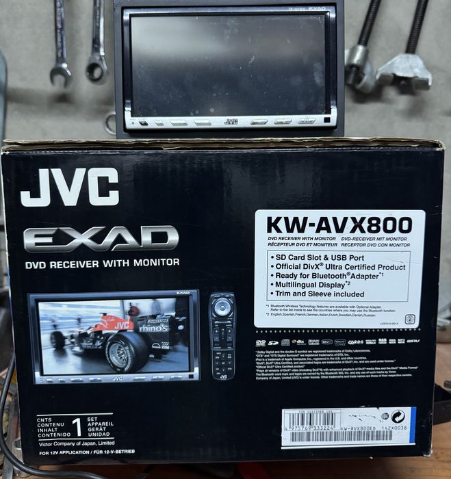 Auto radio 2din JVC KW-AVX800 basculante DVD com comando