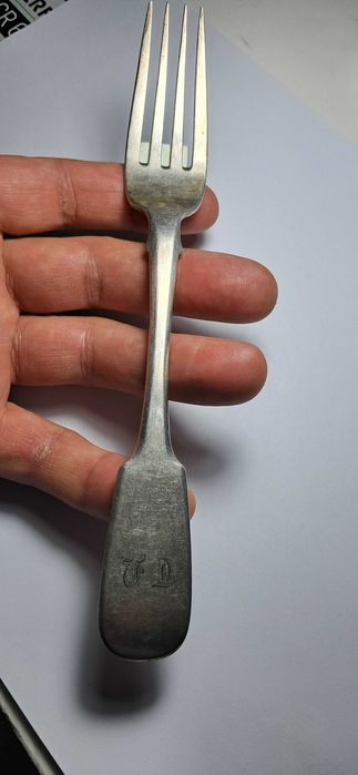 Stary widelec ze srebra  58 gram ,  Carska Rosja , oryginał 100 %