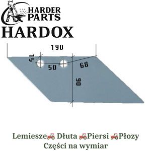 Lemiesz przedpłużka Overum HARDOX 80644 części pługa 2X lepsze niż Bor
