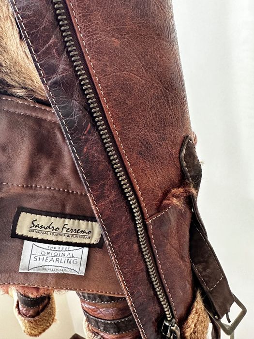 Кожаная мини дубленка кожанка (рыжая / коричневая ) с бобра