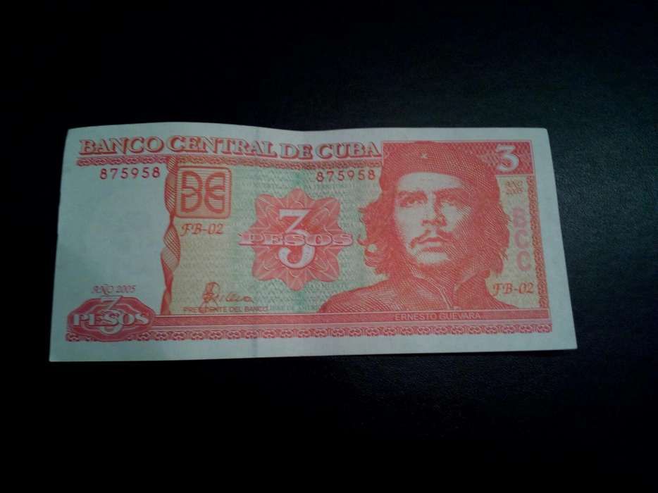 Nota che Guevara 3 pesos cubanos cuba dinheiro moedas portes incluídos