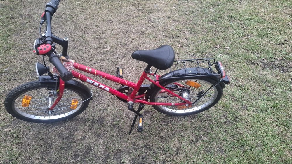 Rower dziecięcy koła 20" czerwony Wefa.