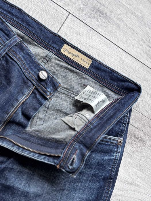 Wrangler Texas Stretch W32 L34 Jeansy Męskie Regular Straight Granatowe