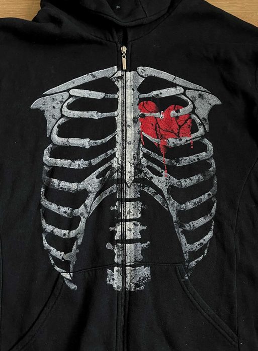 Casaco Algodão Hoodie Emo Esqueleto - The Darkside, M