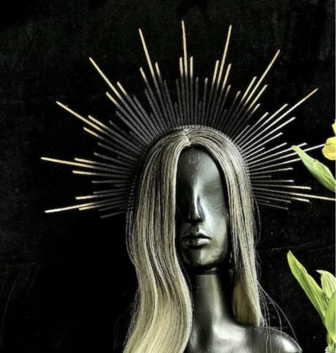 Вінок обруч голову чорний фатою венок черный відьми квітами helloween