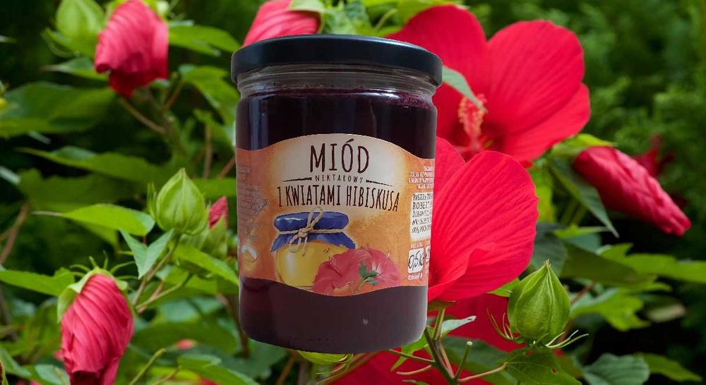 Miód z kwiatami hibiskusa