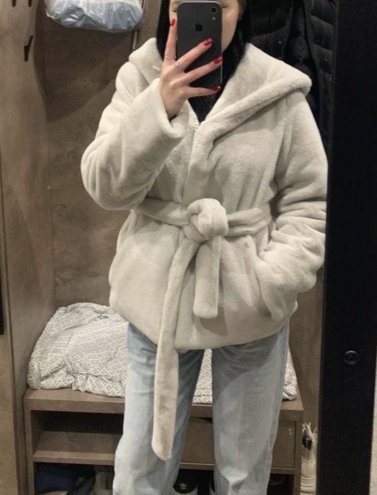 Шуба с капюшоном