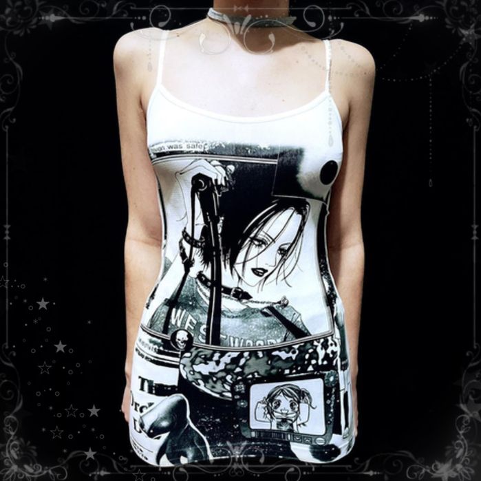 Нова довга майка-топ з Аніме Нана / Nana Osaki (Y2K / Grunge / Punk)
