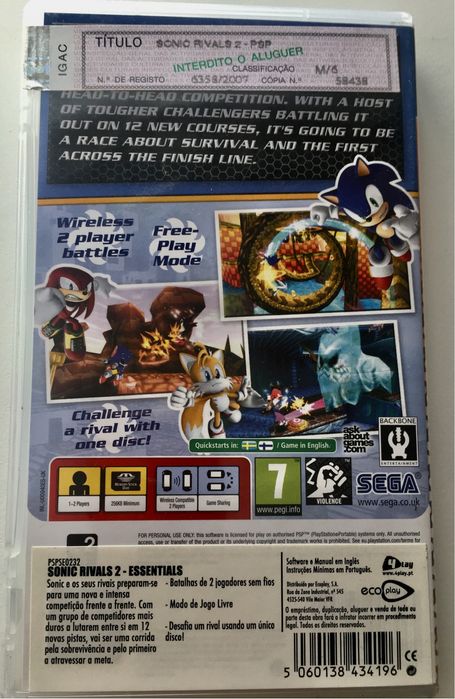 Sonic jogo novo sem etiquetas em bom estado
