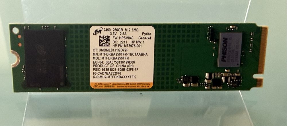 Dysk SSD M2 256 GB NVMe