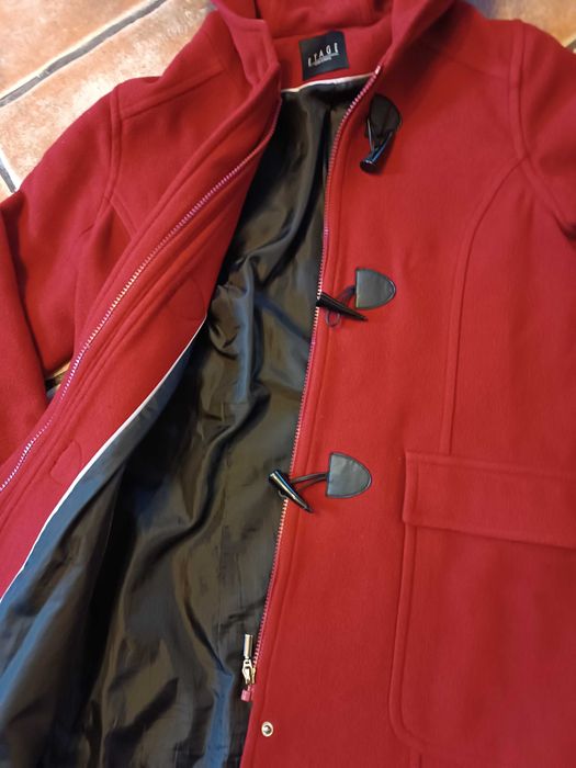 Kurtka wełniana budrysówka college preppy krótki płaszcz