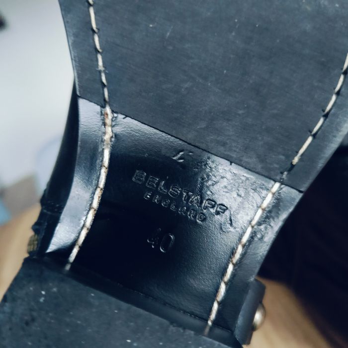 Botki belstaff czarne 40 skórzane