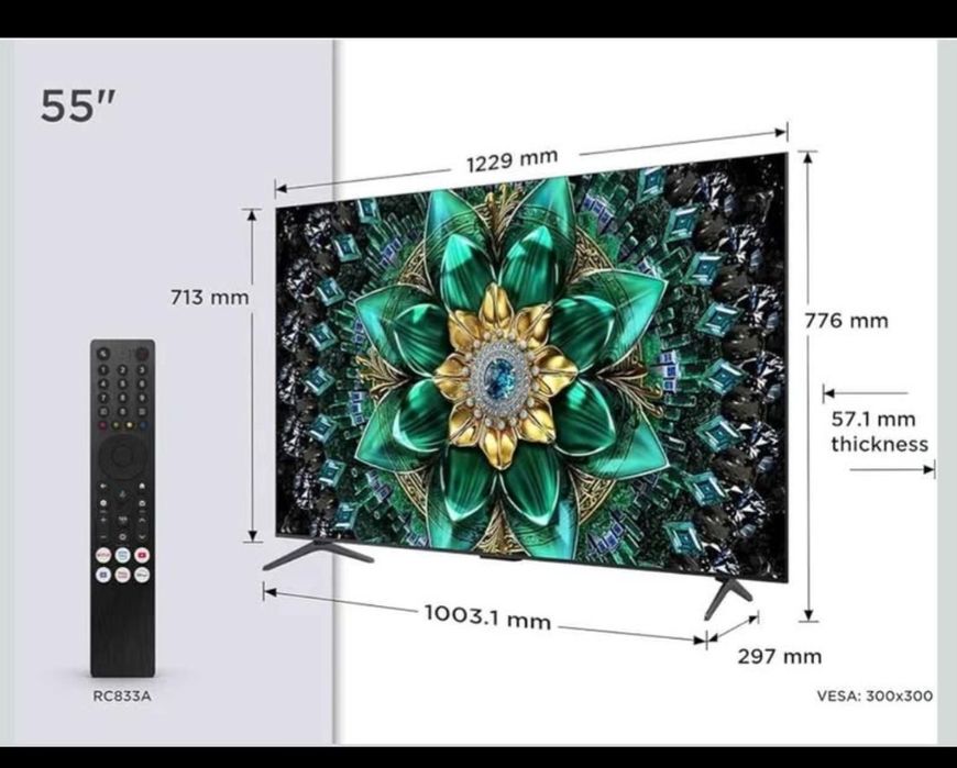 TCL 55Q6C, 55" QD-Mini LED TV, 4K HDR Premium de 1000 nits