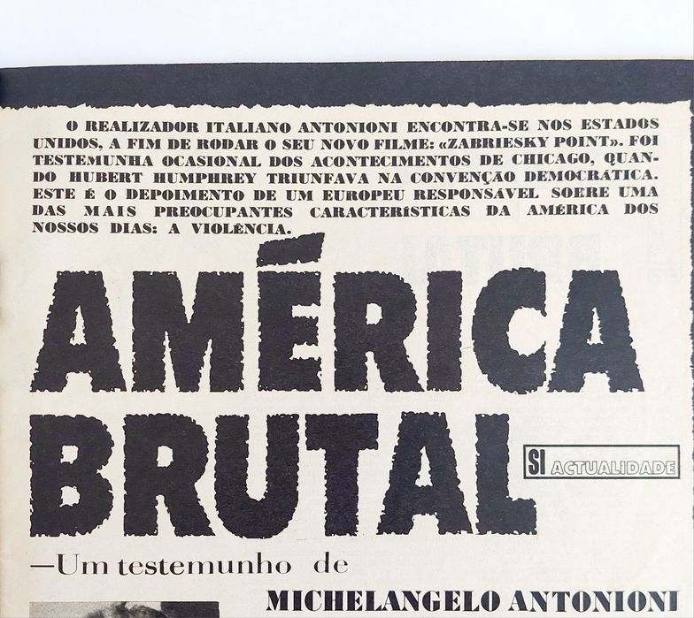 1968 - ANTONIONI e o Cinema Português