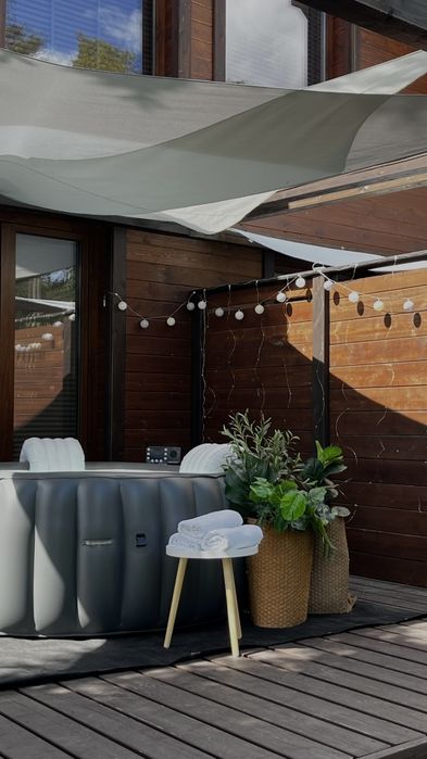 Jacuzzi V-Spa Anthracite 180cm 4-osobowe - LUKSUSOWE ogrodowe spa z hydromasażem