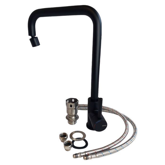 Kran bateria kuchenna czarna obrotowa