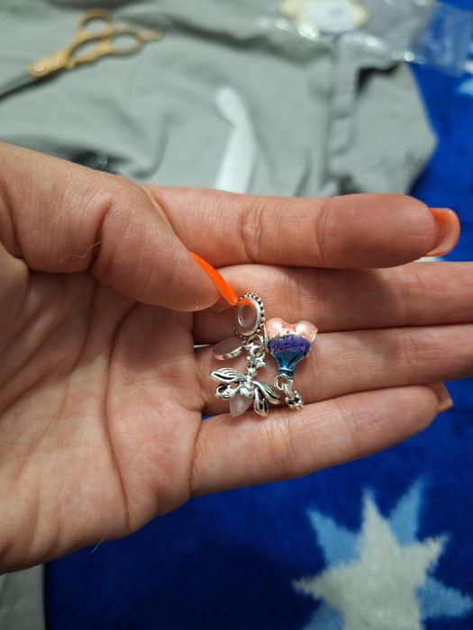Zawieszka Robaczek Świętojański + Charms Balon Urodzinowy