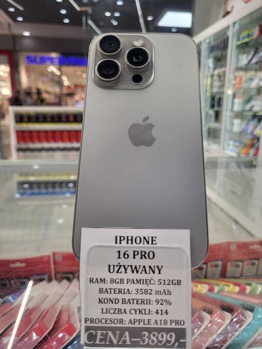 Iphone 16 Pro 512GB Bat 92% Telakces Felicity *Raty 0%