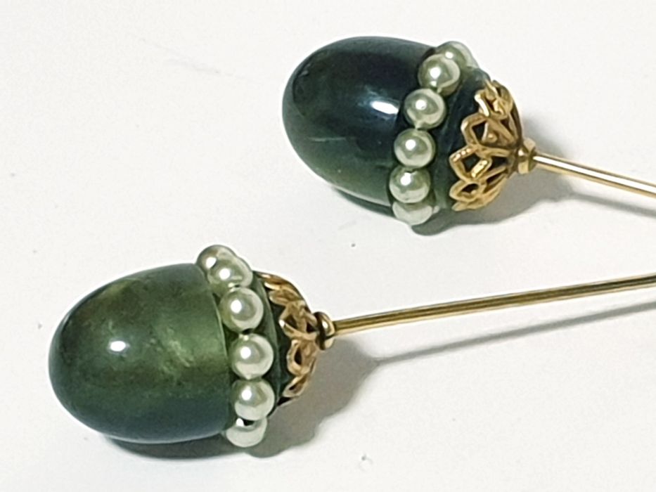 2 lindos antigos alfinetes de chapéu