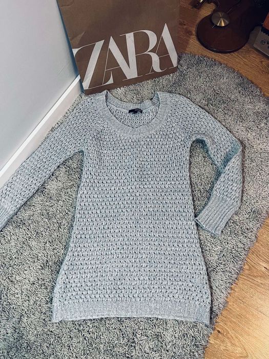 Tally wejil piekny szary sweter tunika s 36 sweterek