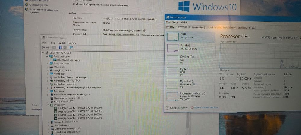 Komputer stacjonarny + monitor 21.5"