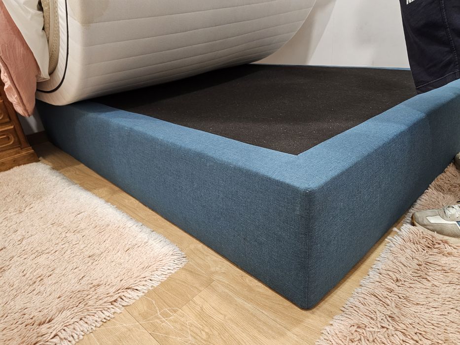 Sommier tecido azul 140x190 oferta colchão
