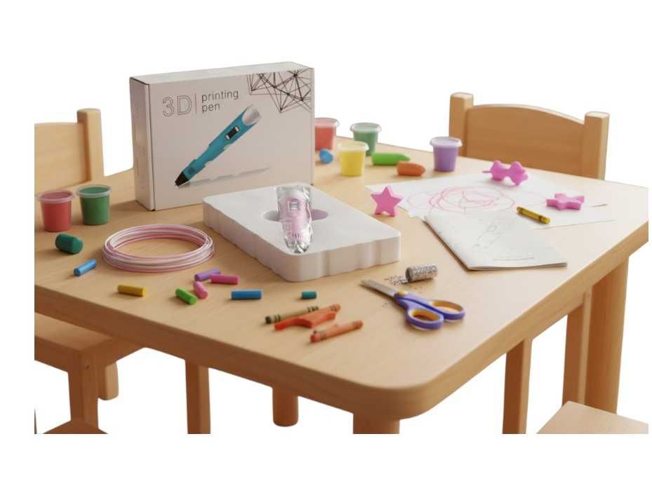 (PORTES GRÁTIS) Caneta impressão 3D azul/rosa - Nova