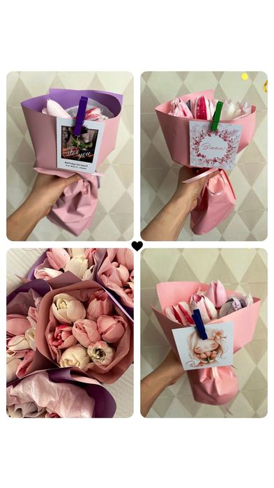 Подарок, зефирный букет, зефір, цветы, зефир