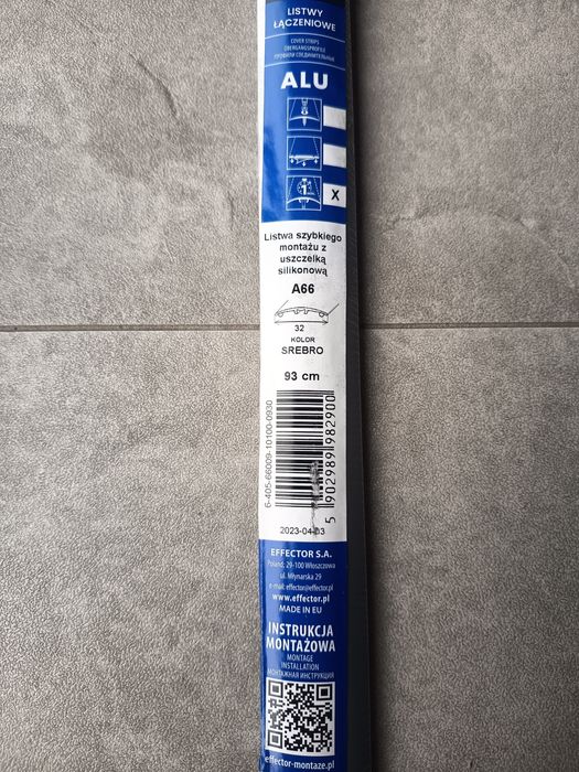 Listwy łączeniowe progowe 3szt / srebro/INOX