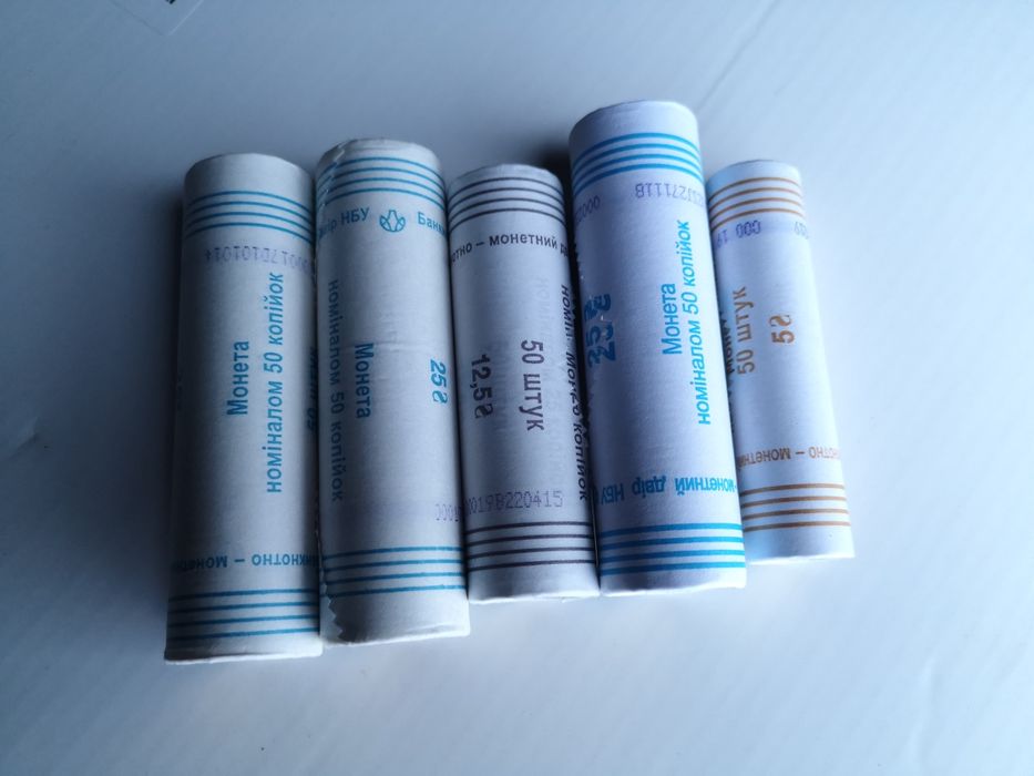 Продам ролли монет 50, 25, 10, 5, 1 копійок в Ідеальному Стані.