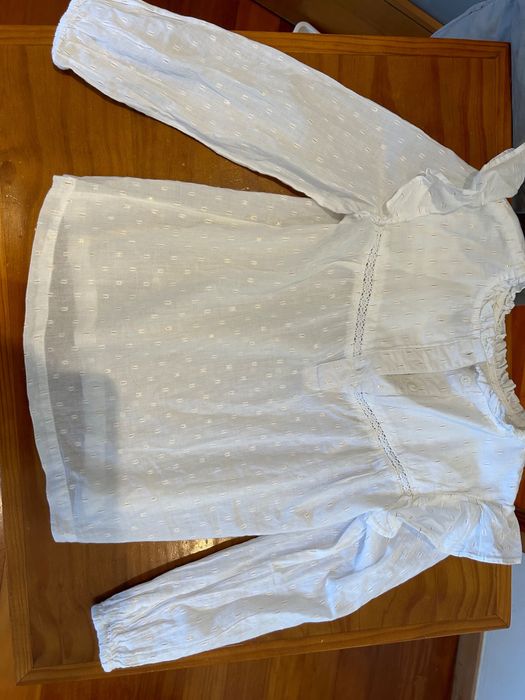 Camisa branca Sfera, menina 6 anos, NOVA