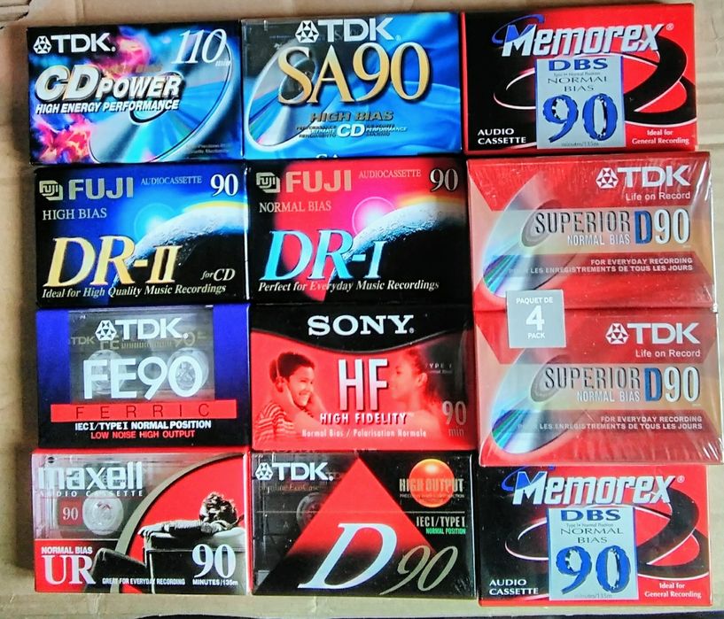 Аудиокассеты чистые MAXELL UR 90. TDK D 90, TDK SA 90 chrome