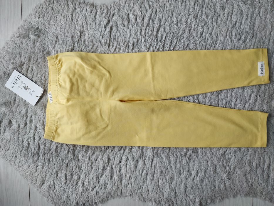 Nowe legginsy z falbankami/żółte/koronka/Wielkanoc/lato/Helen/r.104