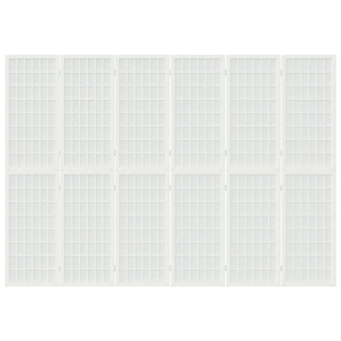 vidaXL Składany parawan 6-panelowy, styl japoński, 240x170 cm, biały