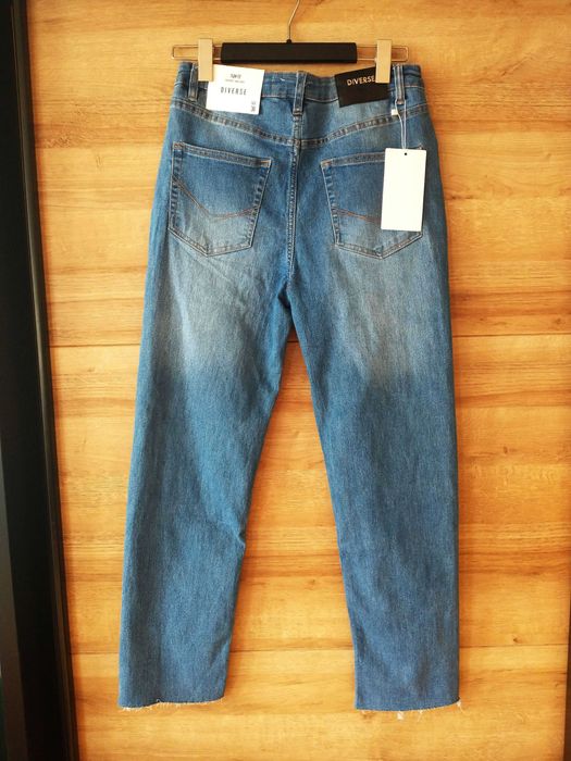 Diverse jeansy ankle high waist slim fit